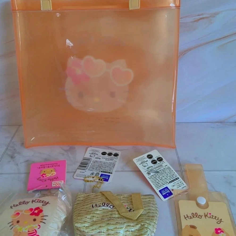 DEADSTOCK SUNTANNED HELLO KITTY BAG PLUSH COLLECTORS BUNDLE NEW